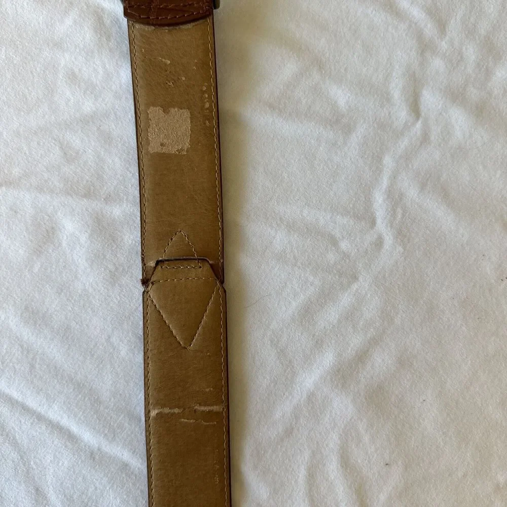 Fossil Men's‎ Belt Genuine Italian Leather Brown Brass Buckle Size Medium